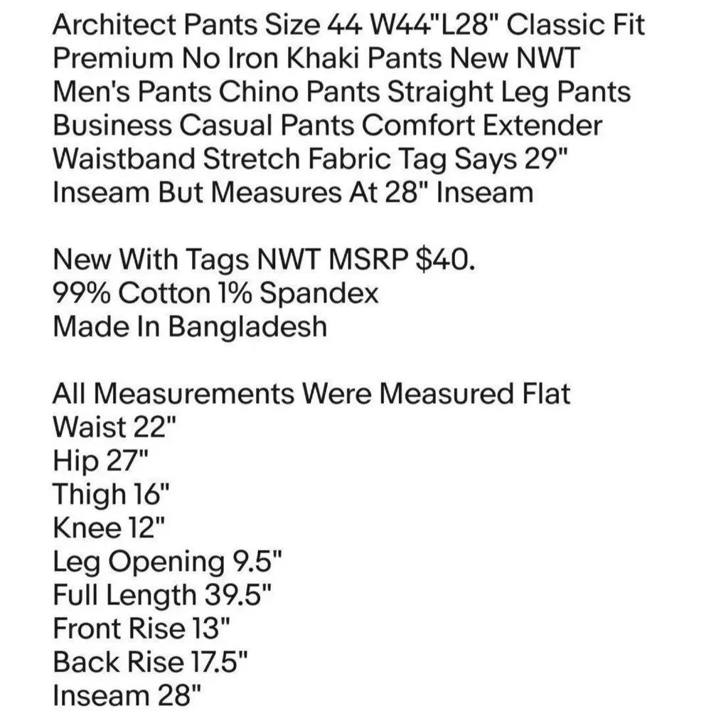 Architect Pants Size 44 W44